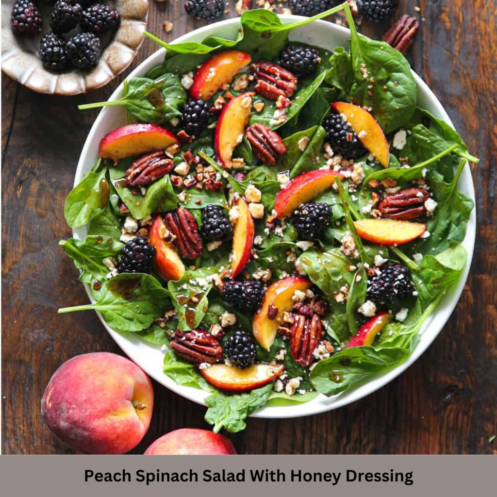 Peach Spinach Salad With Honey Dressing